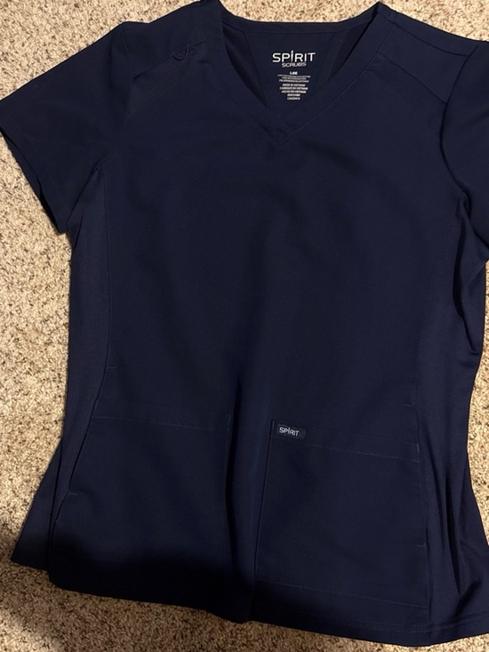 Spirit Other - Spirit Navy Blue V-Neck Scrub Top